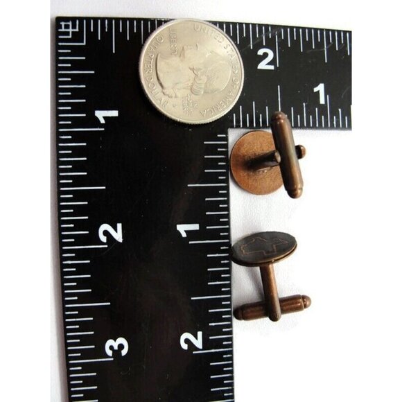 Vintage Texas Copper Cufflinks Round Shirt Accessories Wedding - Picture 8 of 11